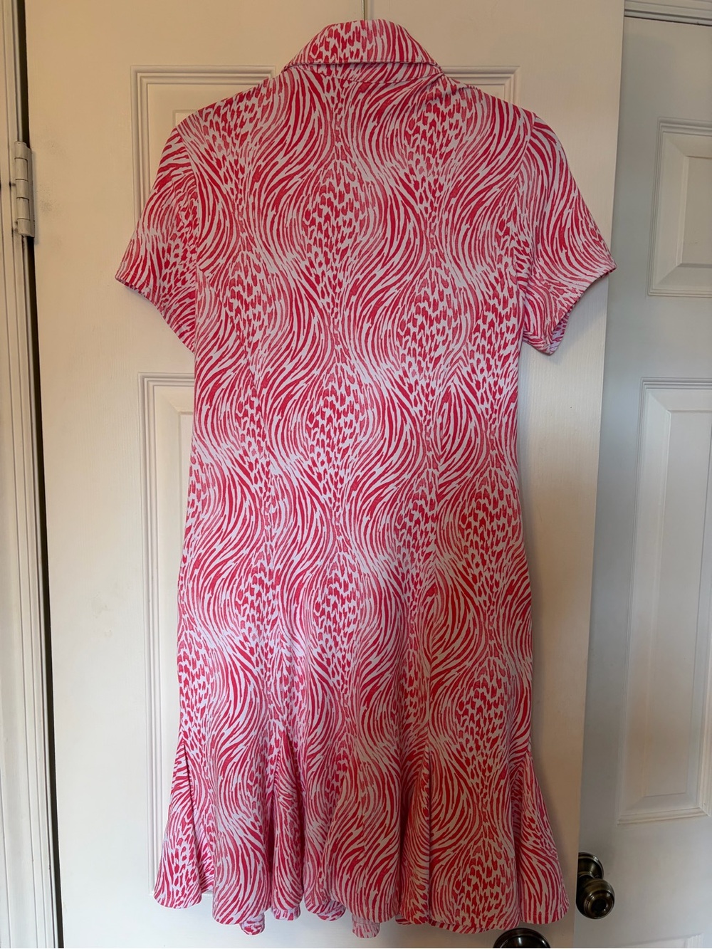 IBKUL Women's Alena Print Short Sleeve Godet Golf Dress Size S - Picture 3 of 6